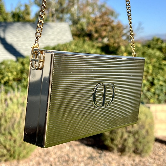Christian Dior Minaudiere Clutch Gold Metallic Lipstick Collection Case on Chain - Picture 6 of 10